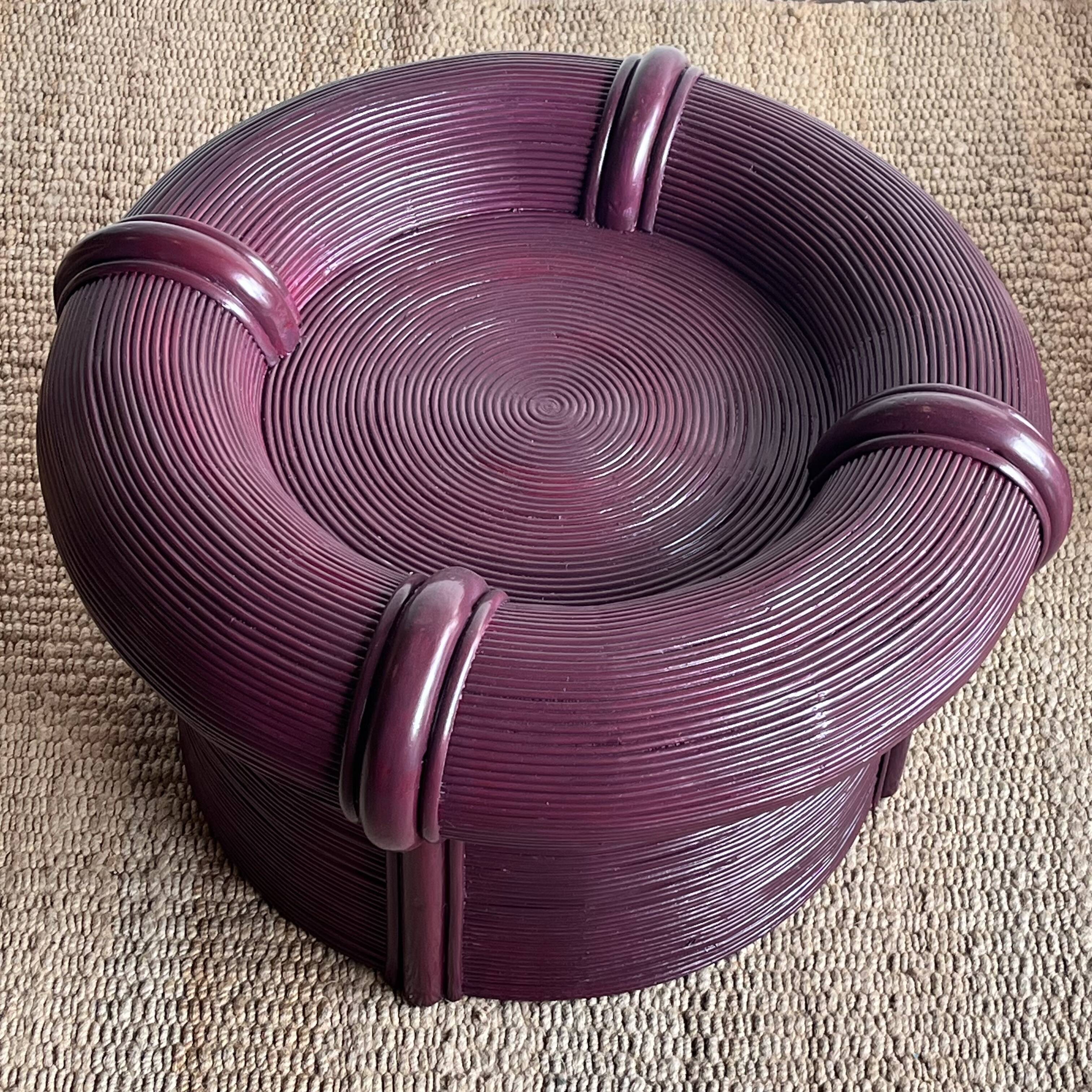 Bamboo rattan 'pencil reed' coffee table from Vivai del Sud Crespi