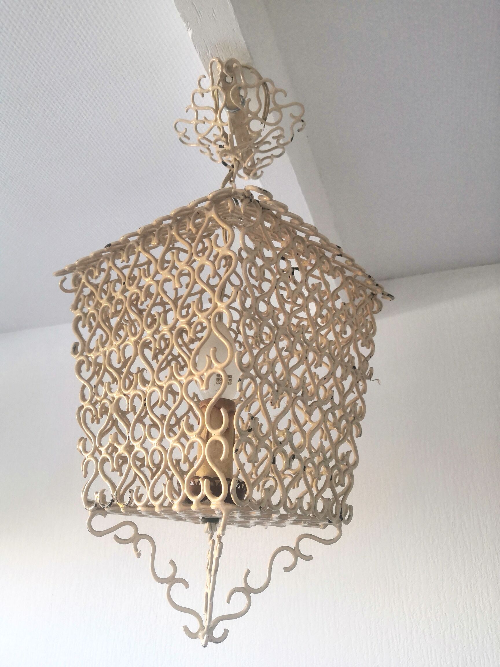 Lantern suspension in metal hooks design 50s - 60s