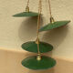 Lot of 4 vintage industrial enamelled metal suspensions.