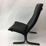 Mid-Century design black leather lounge chair by Ingmar Relling for Westnof