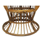 Vintage wicker lounge chair, italian 1950s