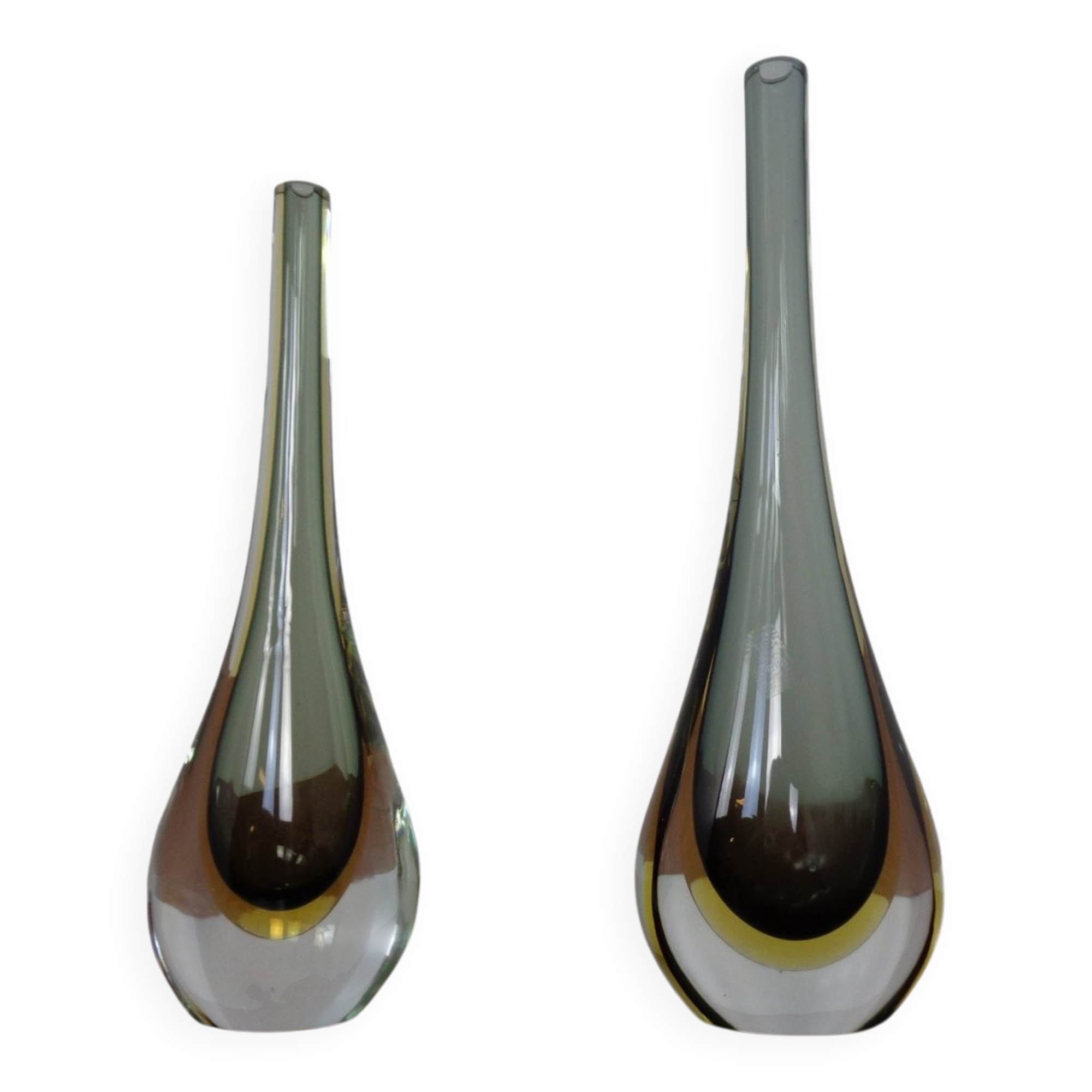 Murano Formia Glass Vases by Giuliani Mian for Fornace Mian, 1980s, Set of 2