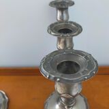 Pair of silver metal candlesticks