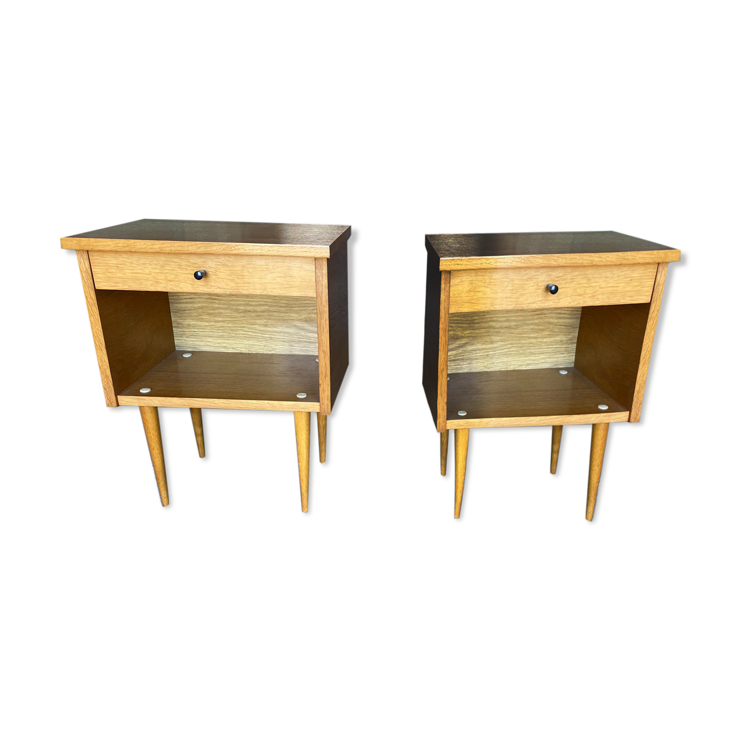 Pair of vintage bedsides, 60s