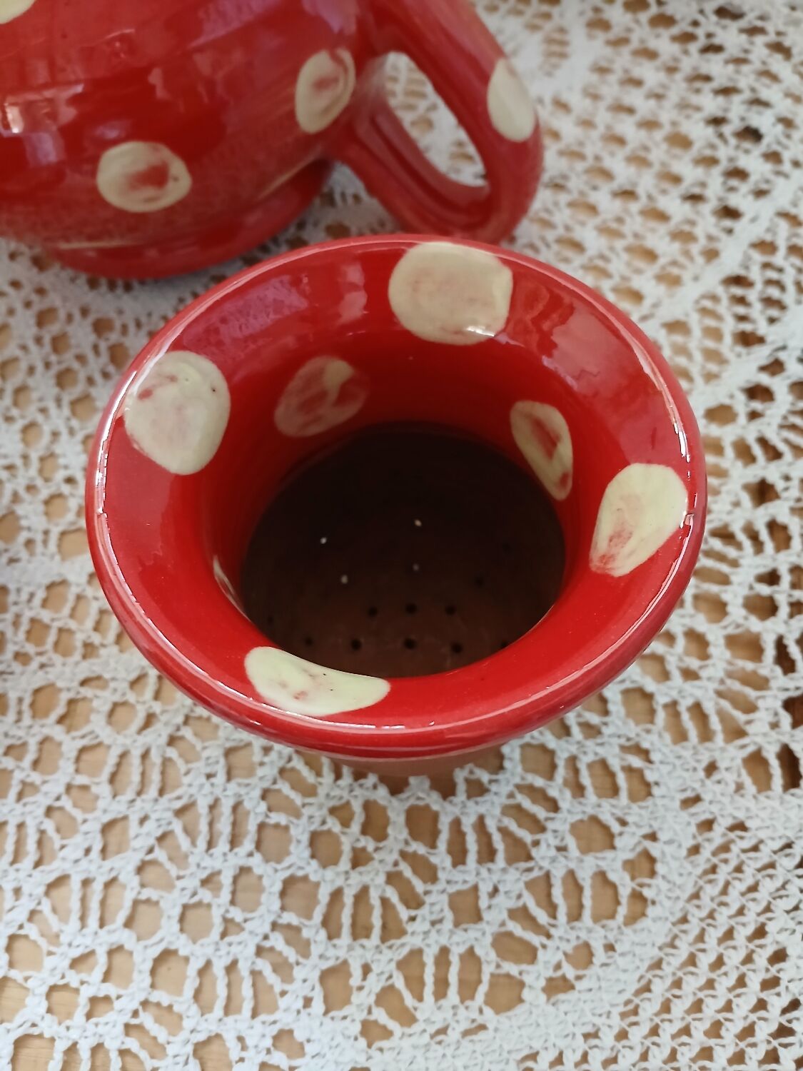 Handmade pottery teapot