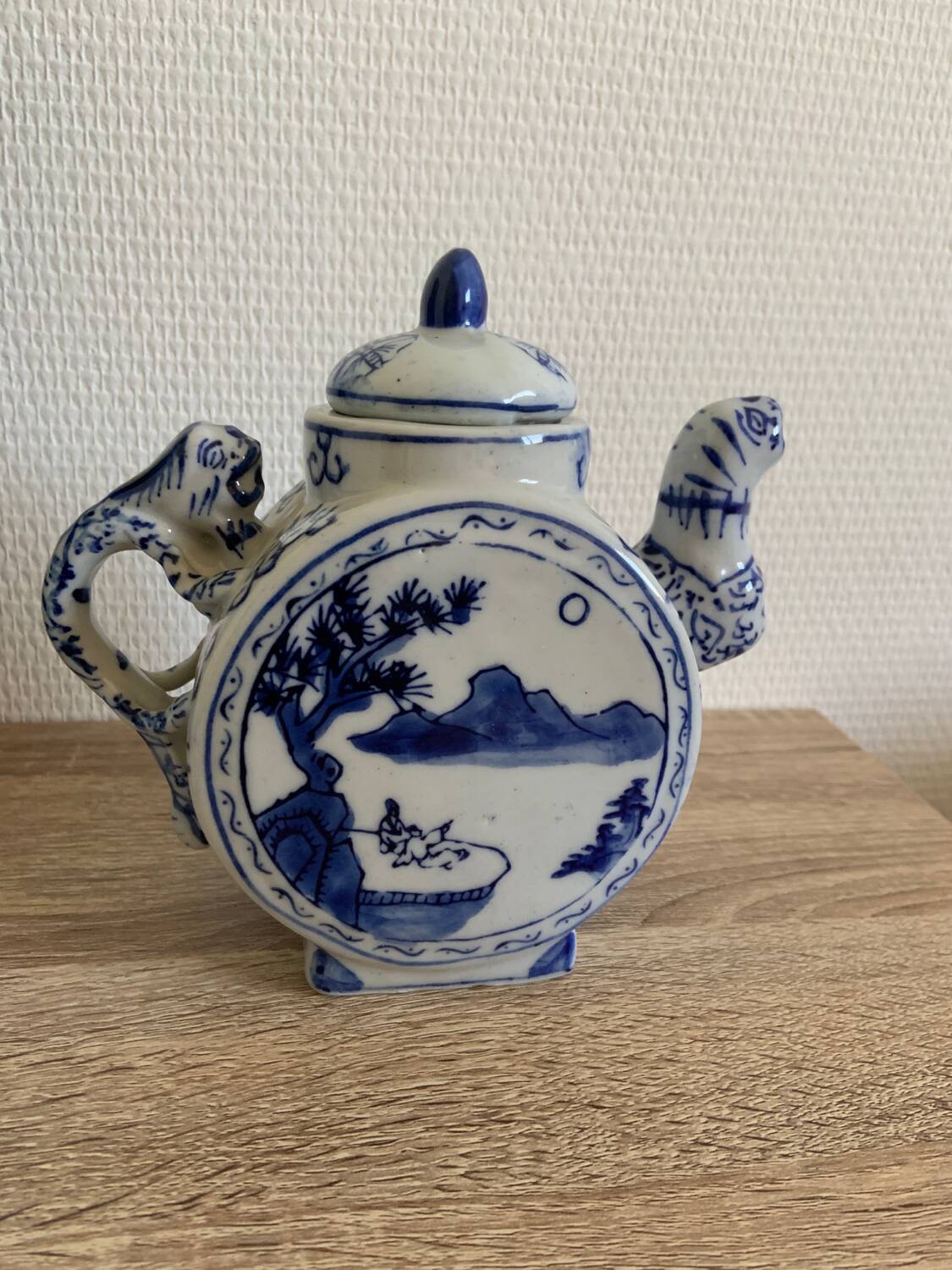 Chinese porcelain moon teapot
