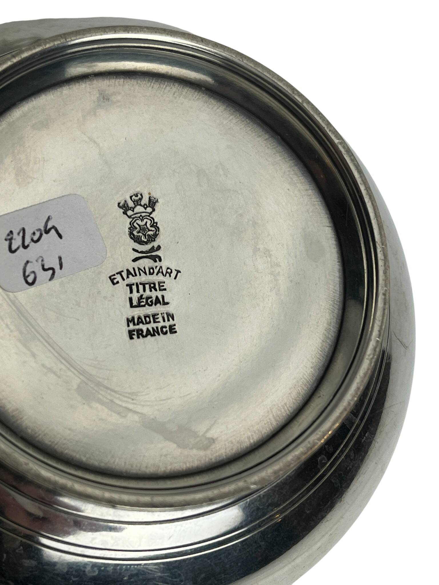 Service à café égoïste sur plateau métal argenté vers 1960