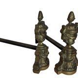 Pair of bronze andirons