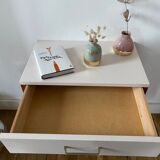 Wooden bedside table and nude