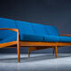 Model 121 Paper Knife Easy Chairs and Sofa by Kai Kristiansen for Magnus Olesen, 1960s, Set of 3