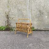 Rattan magazine rack 1960