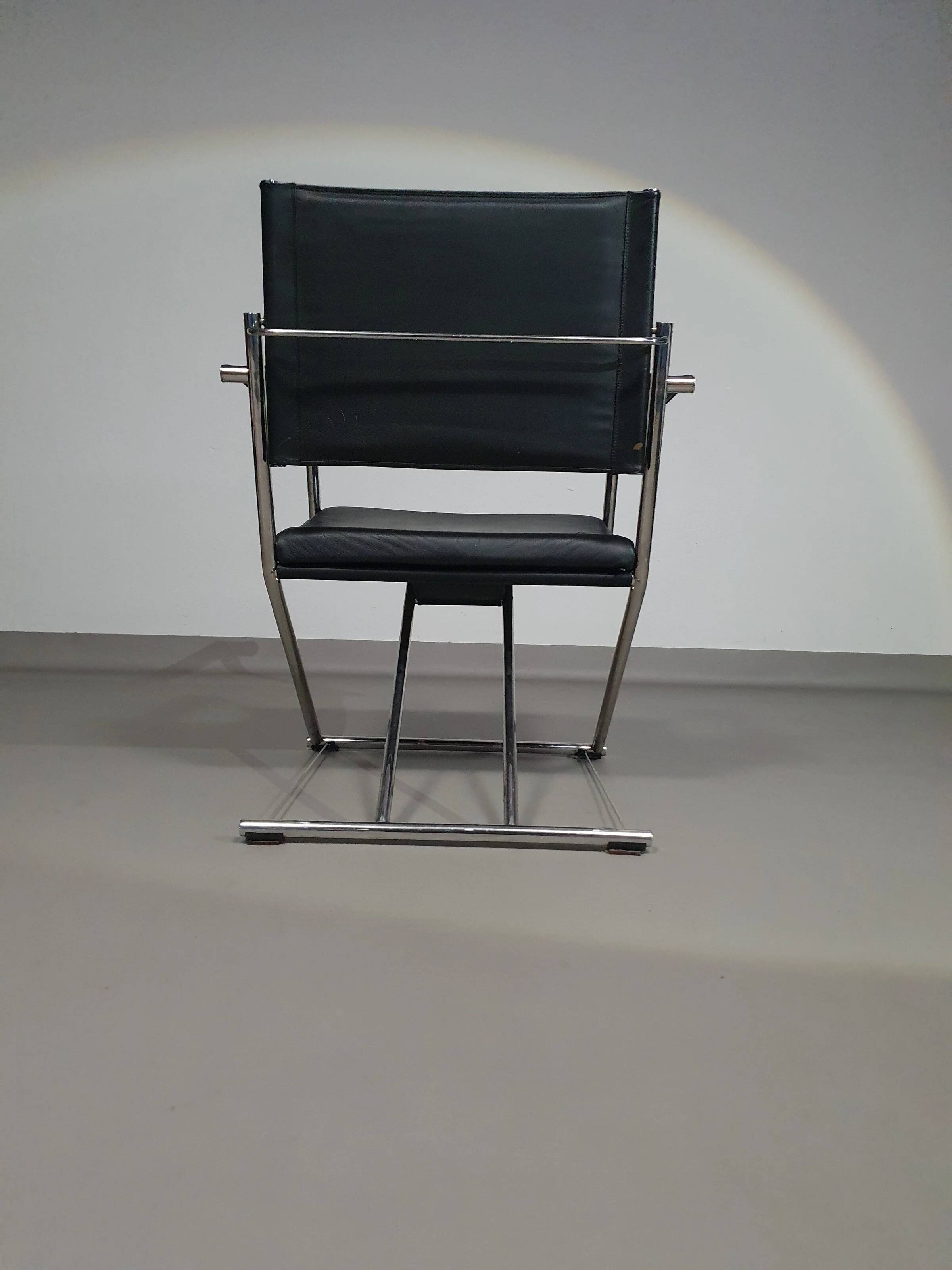 2 leather chrome folding chairs