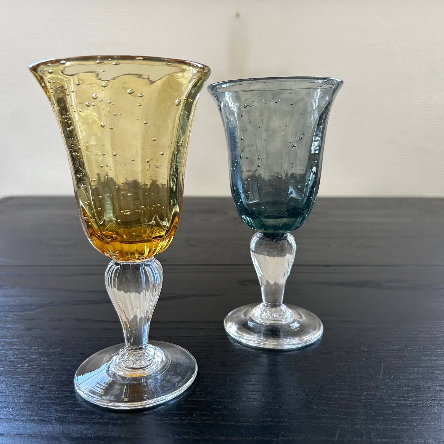Biot stemmed glass duo