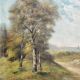 Antique oil painting on canvas, landscape, signed Lucien Félix Henry, 19th century