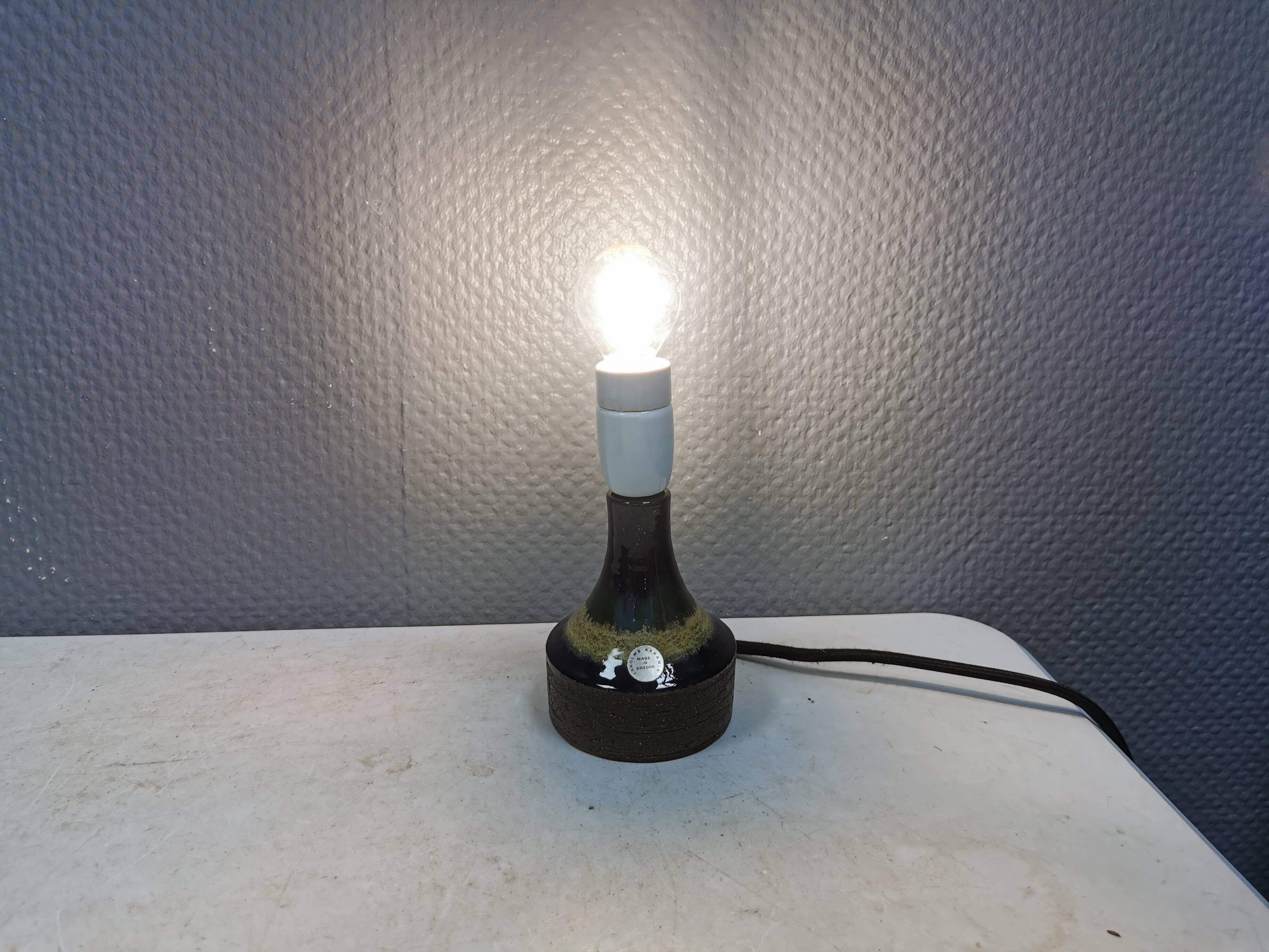 Small ceramic table lamp, from the Swedish brand Laholms, 1980s.