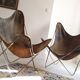 AA Butterfly leather armchairs
