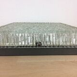 Applique carrée Holophane en verre ciselé, années 50