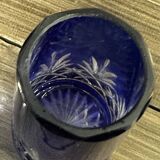 Carafe Art-Deco - Cristal Saint-Louis - Taillé et Bleu Cobalt H 22 cm