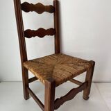 Wood and straw children's chair