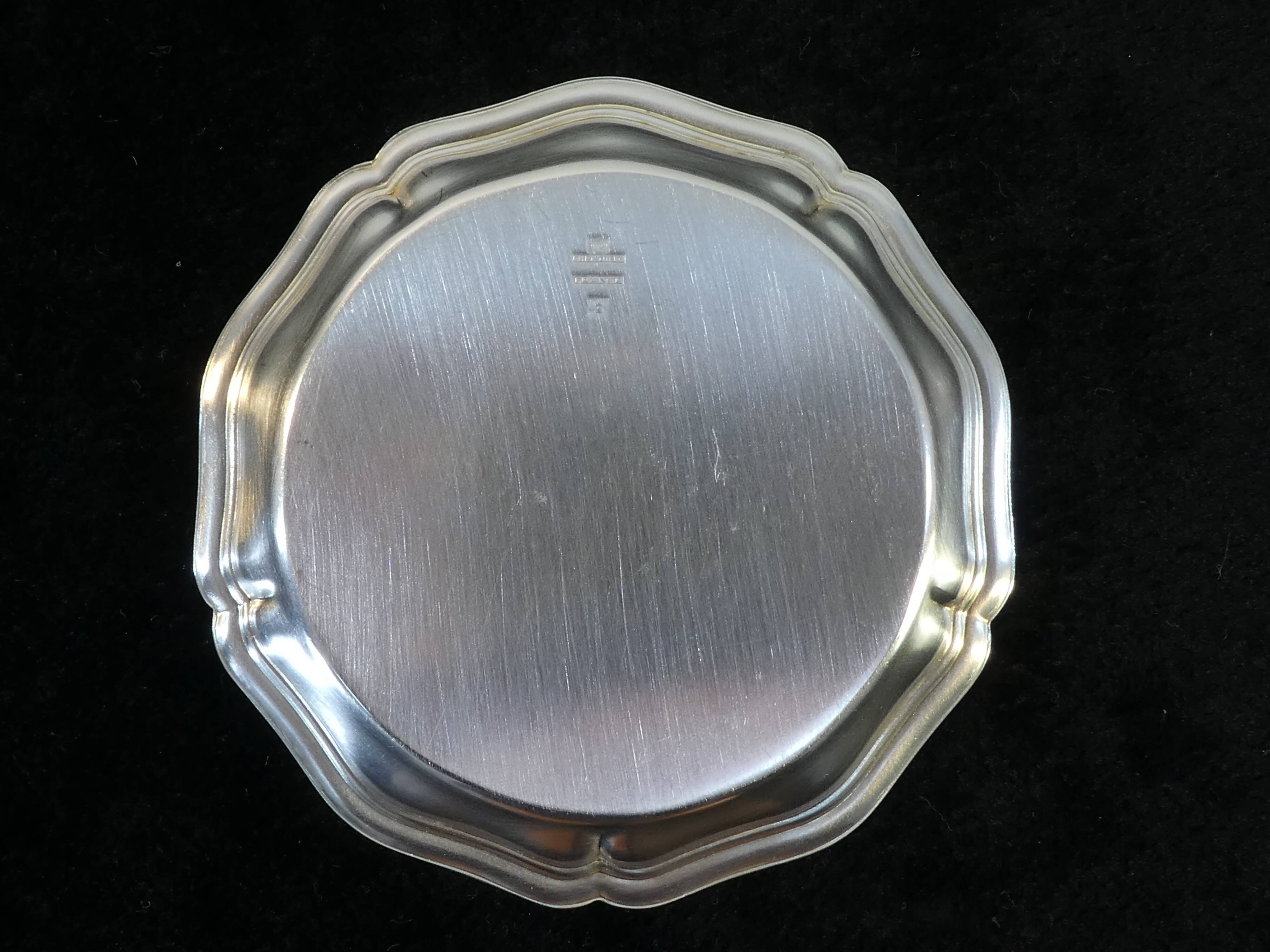 Pair of coasters / cup christofle model spatours in box nº2