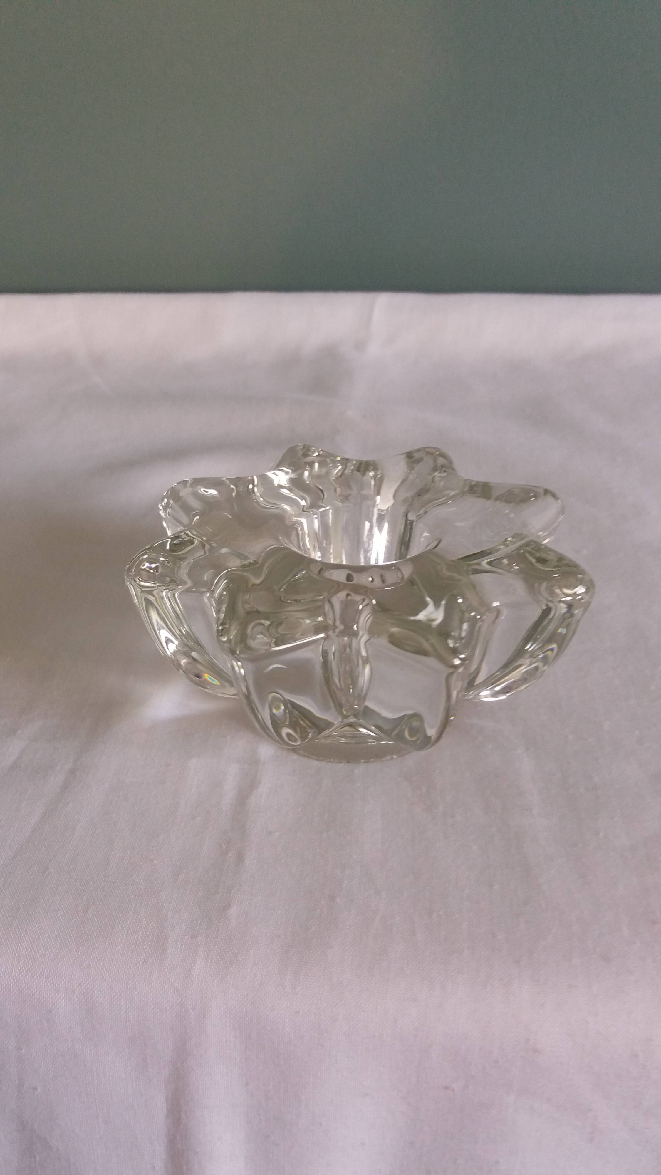 Star or flower candle holder in glass or crystal