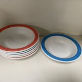 Ensemble de 6 assiettes en porcelaine multicolore