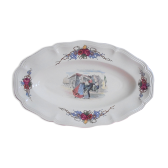 Plat de service ovale Obernai Faïence de Sarreguemines 27,2 cm x 16,7 cm