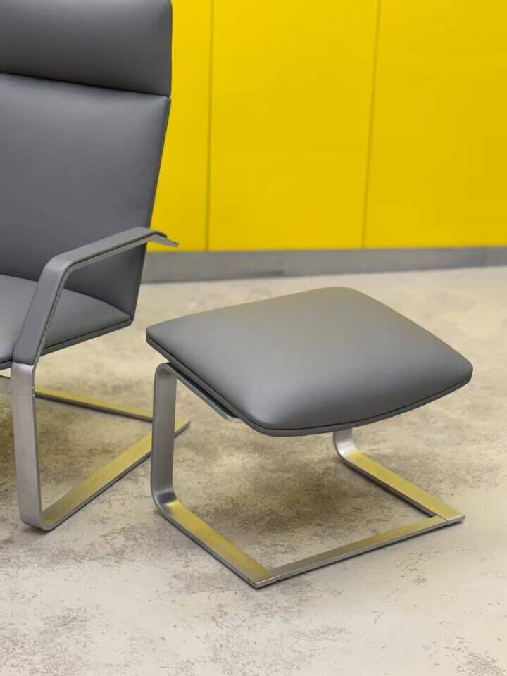 Fauteuil Relax Erpo Classics CL265 et repose-pieds - Cuir gris