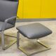 Fauteuil Relax Erpo Classics CL265 et repose-pieds - Cuir gris