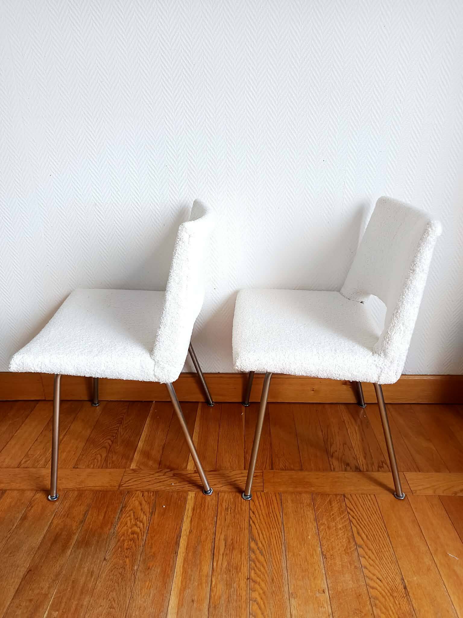 Paire de chaises bouclettes Georges Frydman 1960