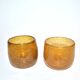 Lot 2 Glasses cup bubbled glass BIOT - Acid yellow glass Photophore VINTAGE