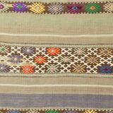 4x8 Soft Pastel Green Vintage Kilim Rug, 139x241Cm SK 33042