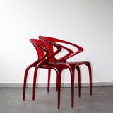 Pair of ava chairs by song wen zhong for roche bobois, 20th century.