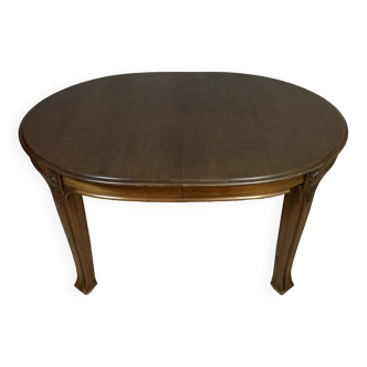 According to Majorelle's creations: Art Nouveau table with mahogany extensions circa 1900