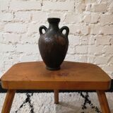 Ancien vase en terre cuite glaçuré
