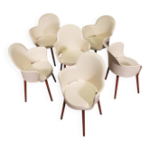 Ensemble de 6 chaises Sintesi Gogo avec pieds en bois par Marcello Ziliani, 1990