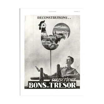 Affiche vintage années 30 Bons du Trésor