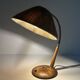 Vintage Scandinavian Lamp, Wood Brass Sisal