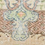 4x7 Light Yellow and Brown Persian Rug, 114x204Cm