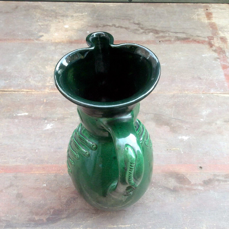 Terracotta jug in the shape of a soldier with a moustache