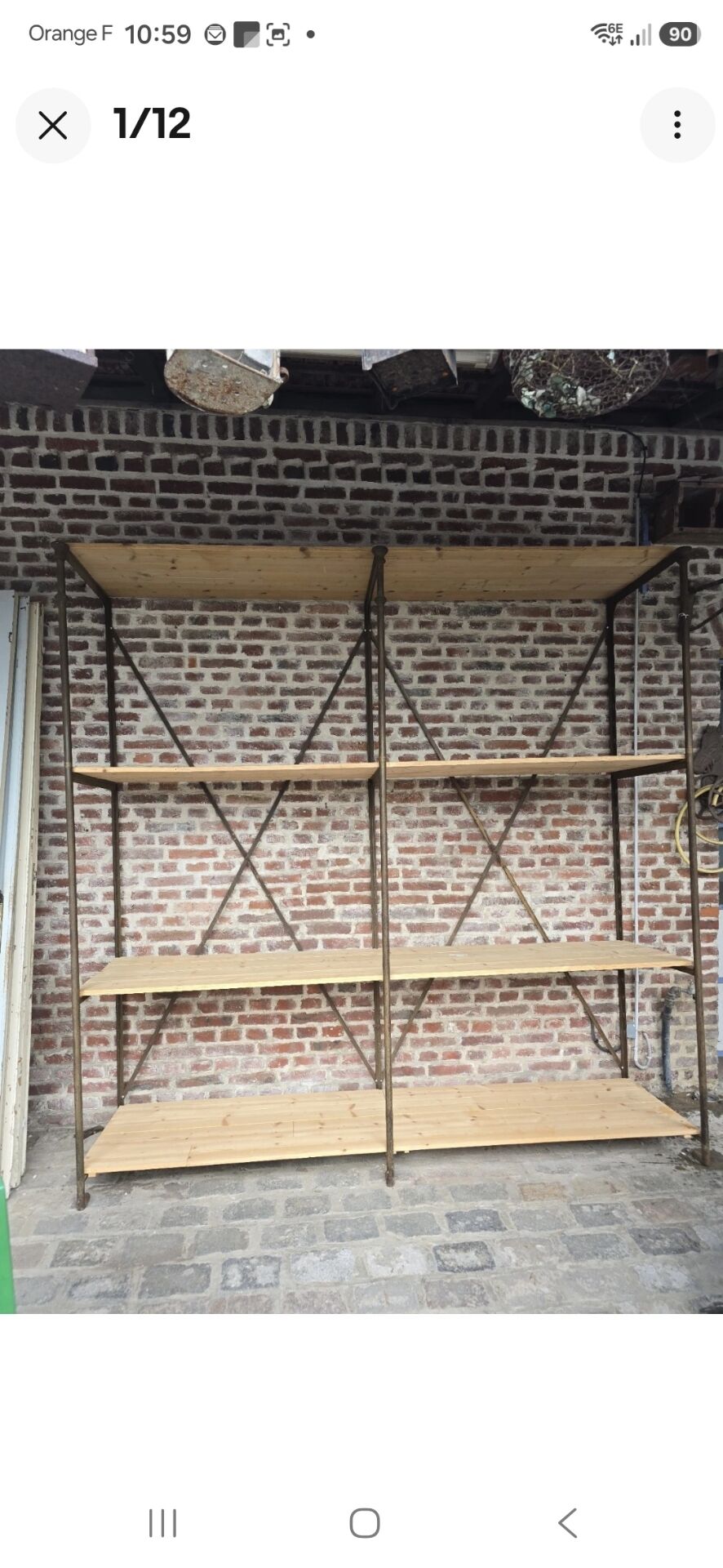 Shelf in iron and wood by Théodore SCHERF