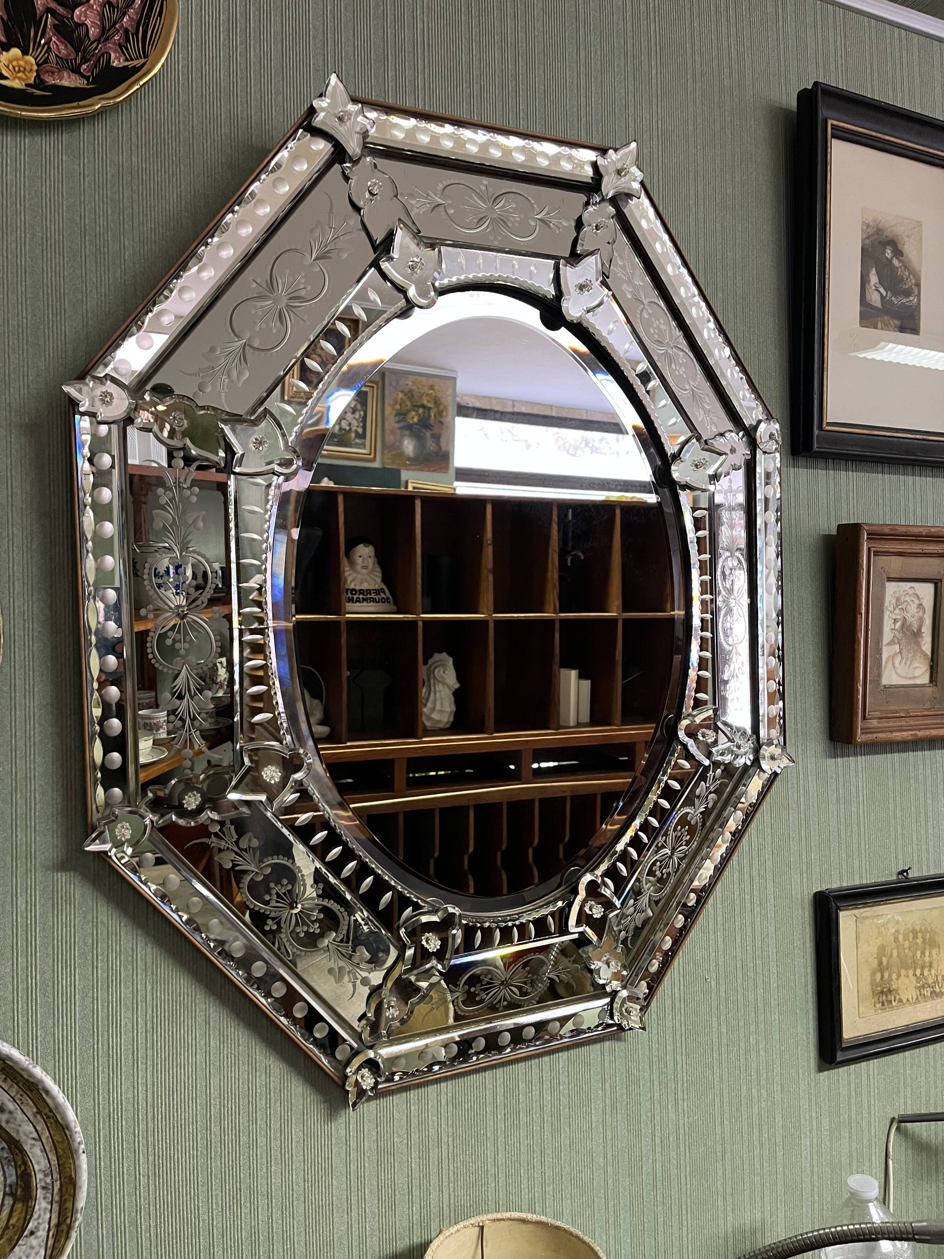 Antique Venetian mirror 86cm x 70cm
