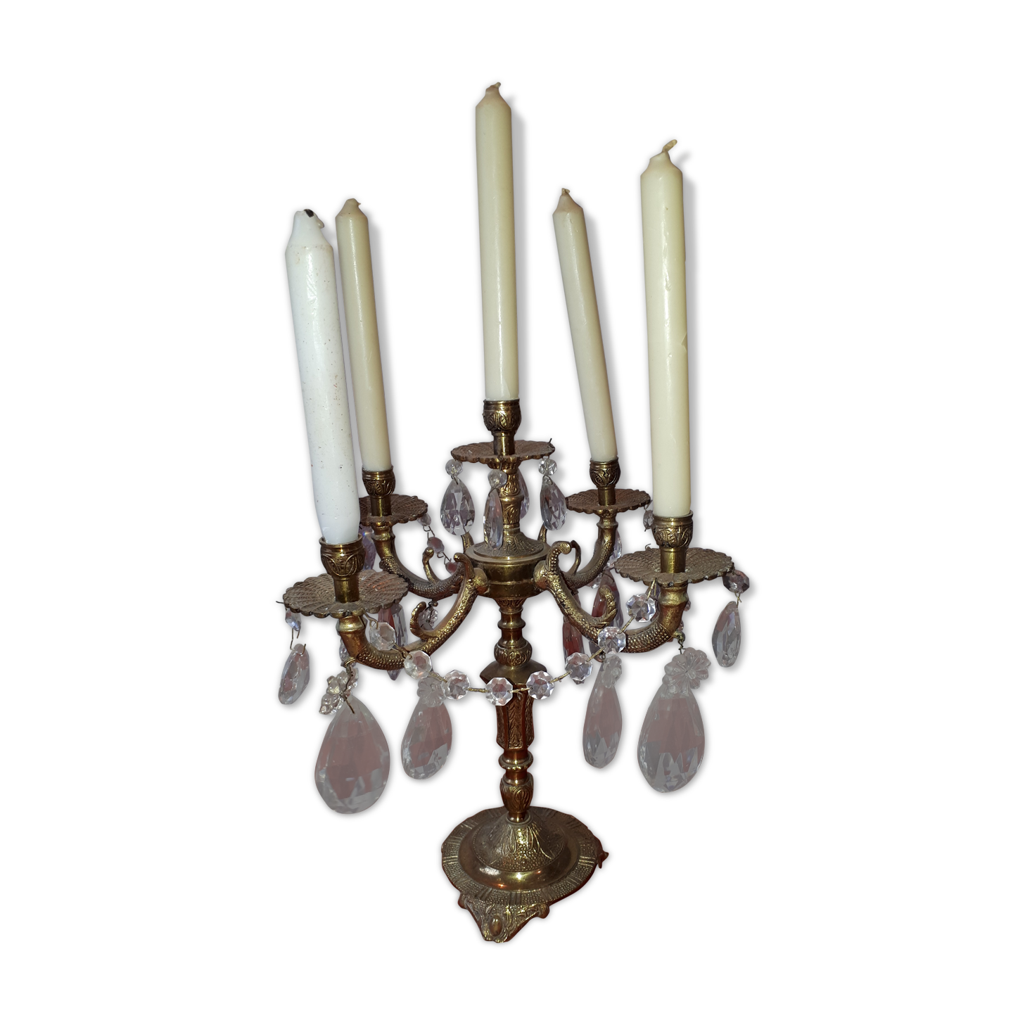 Candlestick 5 lights with antique tassels