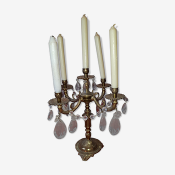 Candlestick 5 lights with antique tassels