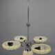 Art Deco Chrome and Glass Chandelier, 1930s