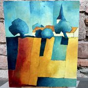 Oil on canvas "Village"