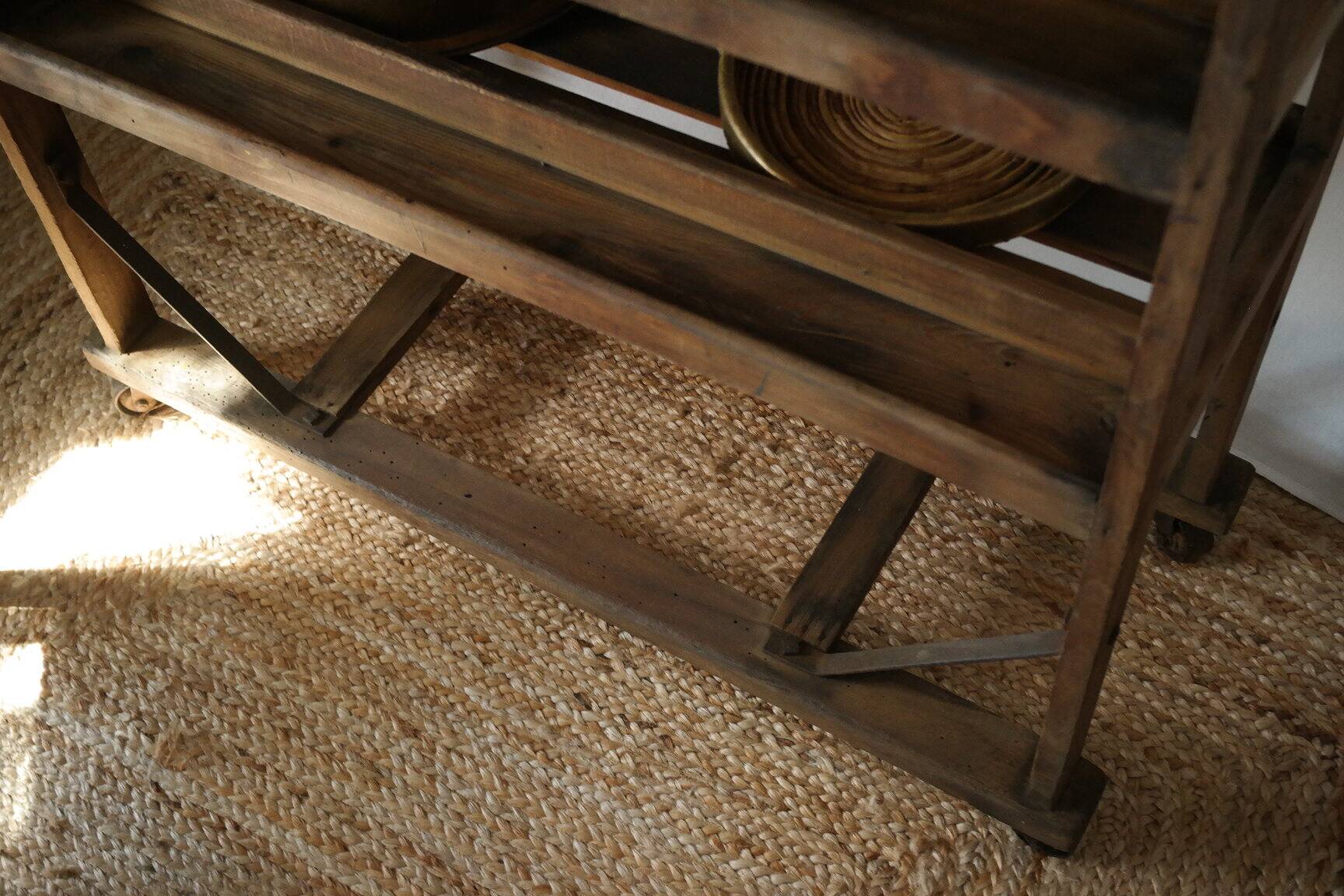 Vintage rolling shelf craft furniture