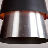 Large Danish Aluminum pendant light, Corona model by Jo Hammerborg for Fog & Mørup 1960.