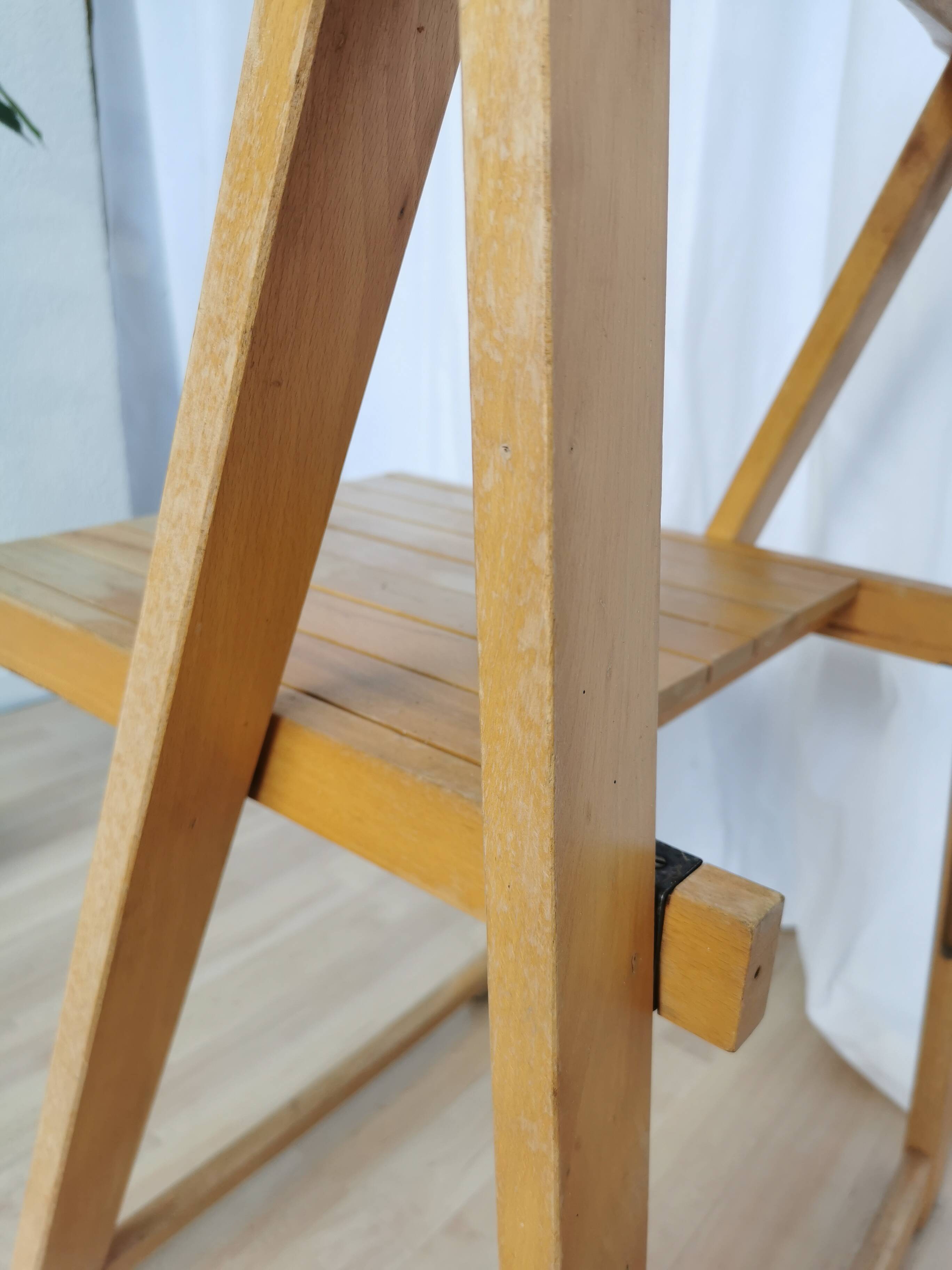 Vintage Trieste Folding Wooden Chair by Aldo Jacober, 1970s