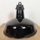 Industrial Black Enamel Factory Lamp with Cast Iron Top, 1950s